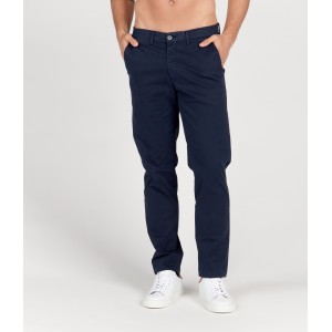 FLASH - Slim fit cotton chinos trousers, navy
