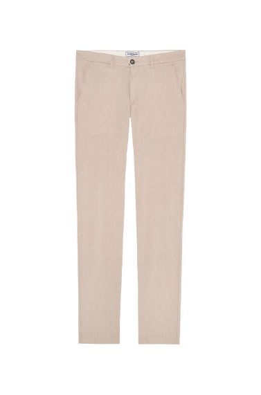 GORDON - Pantalon chino slim fit lin chiné, beige
