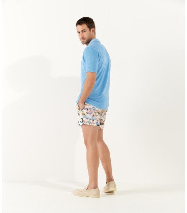 POLO TISSU EPONGE MITCH BLEU OCEAN