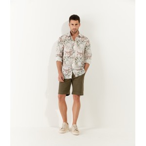 TEXAS - Bermuda chino slim uni, kaki