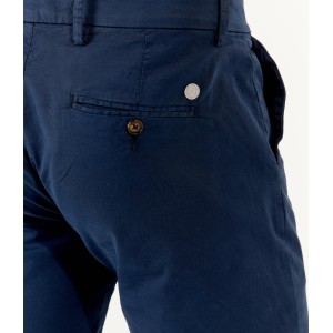 FLASH - Slim fit cotton chinos trousers, navy