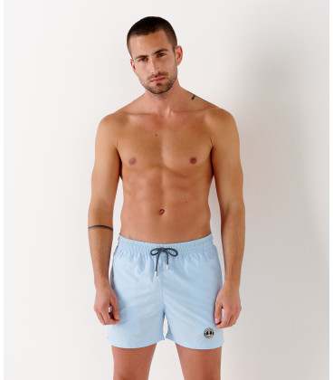 SOFT - Plain color slim fit swimshorts, sky blue