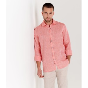 GORDON - Linen-blend slim fit chinos, beige