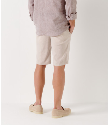 TURNER - Bermuda slim fit lin chiné, beige