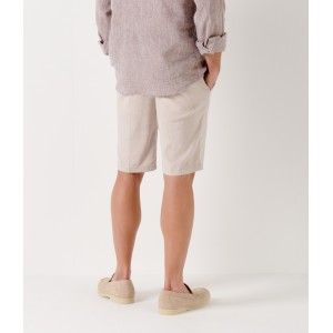 TURNER -  Slim fit linen-blend bermudas, camel