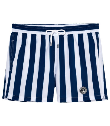 CALIFORNIA - Large stripes print navy swimshorts