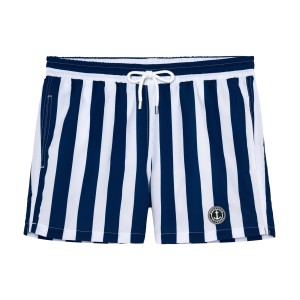 CALIFORNIA - Large stripes print navy swimshorts