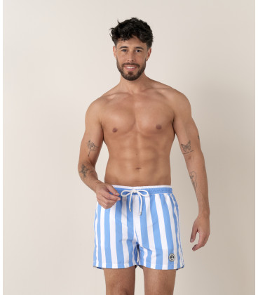 CALIFORNIA - Large stripes print ocean swimshorts
