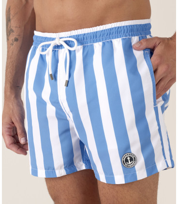 CALIFORNIA - Large stripes print ocean swimshorts