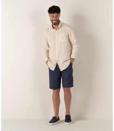 DIVA - Casual linen shirt, beige