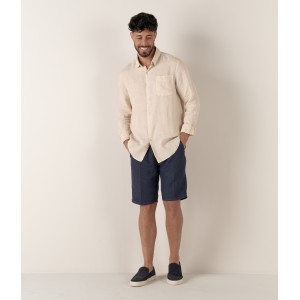 DIVA - Casual linen shirt, beige