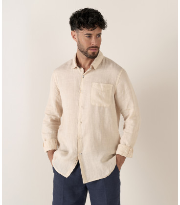 DIVA - Casual linen shirt, beige