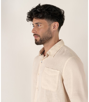 DIVA - Chemise décontractée en  lin, beige