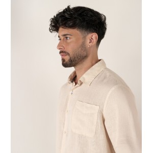 DIVA - Chemise décontractée en  lin, beige