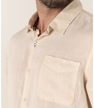 DIVA - Casual linen shirt, beige