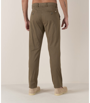FLASH - Slim fit cotton chinos trousers, khaki