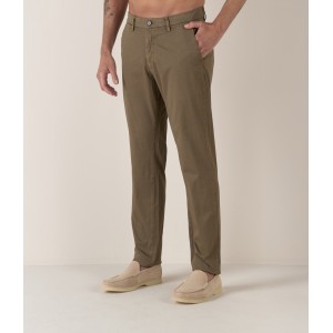 FLASH - Slim fit cotton chinos trousers, khaki