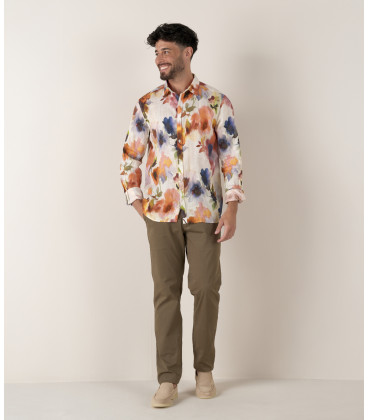 FLASH - Pantalon chino coupe ajustée, kaki