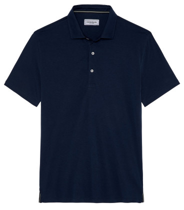 WESTON - Cotton jersey polo shirt, navy