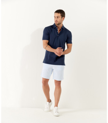 WESTON - Polo jersey en coton, marine