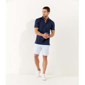 WESTON - Cotton jersey polo shirt, navy