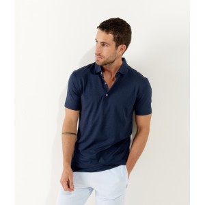 WESTON - Polo jersey en coton, marine