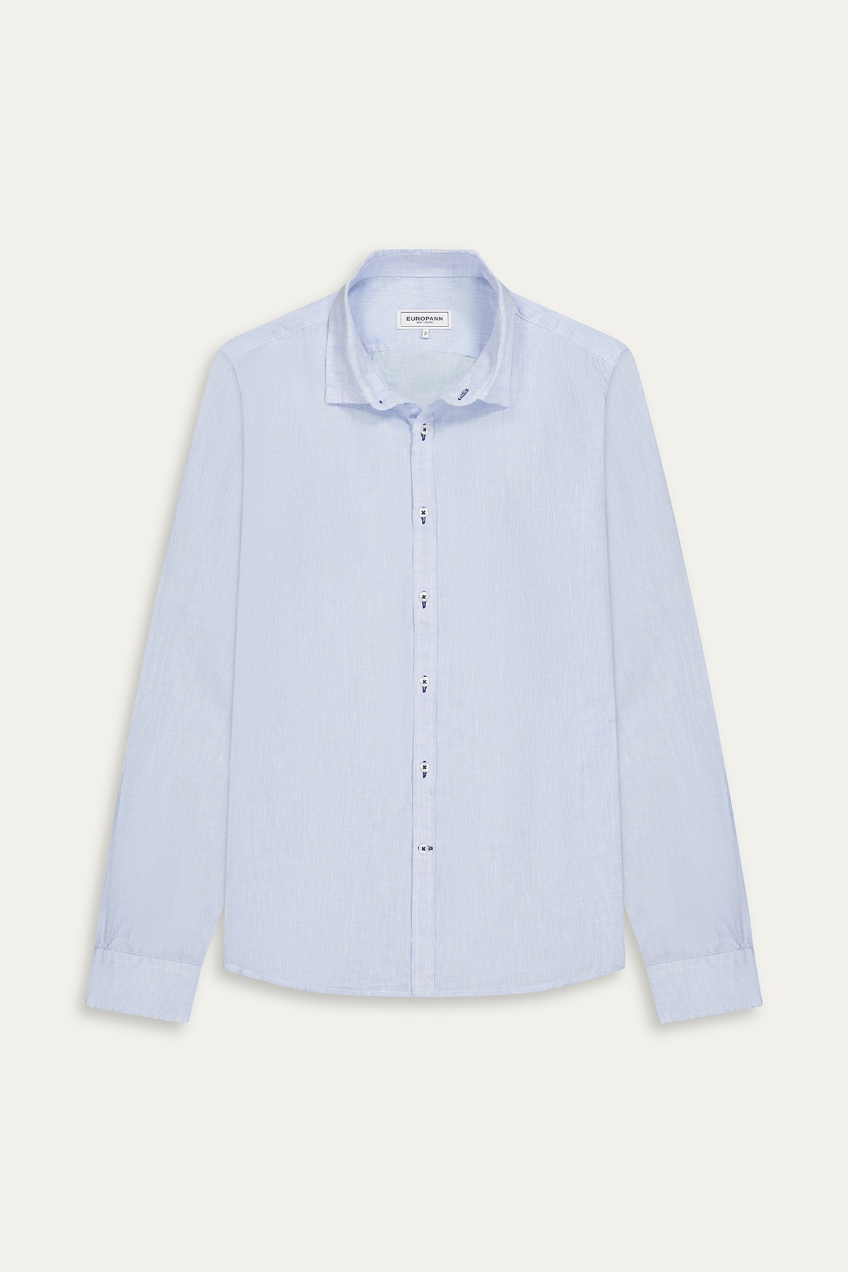 Chemise Homme manches longues unie bleu ciel slimfit|Europann