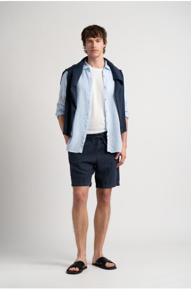 Chemise Homme manches longues unie bleu ciel slimfit|Europann