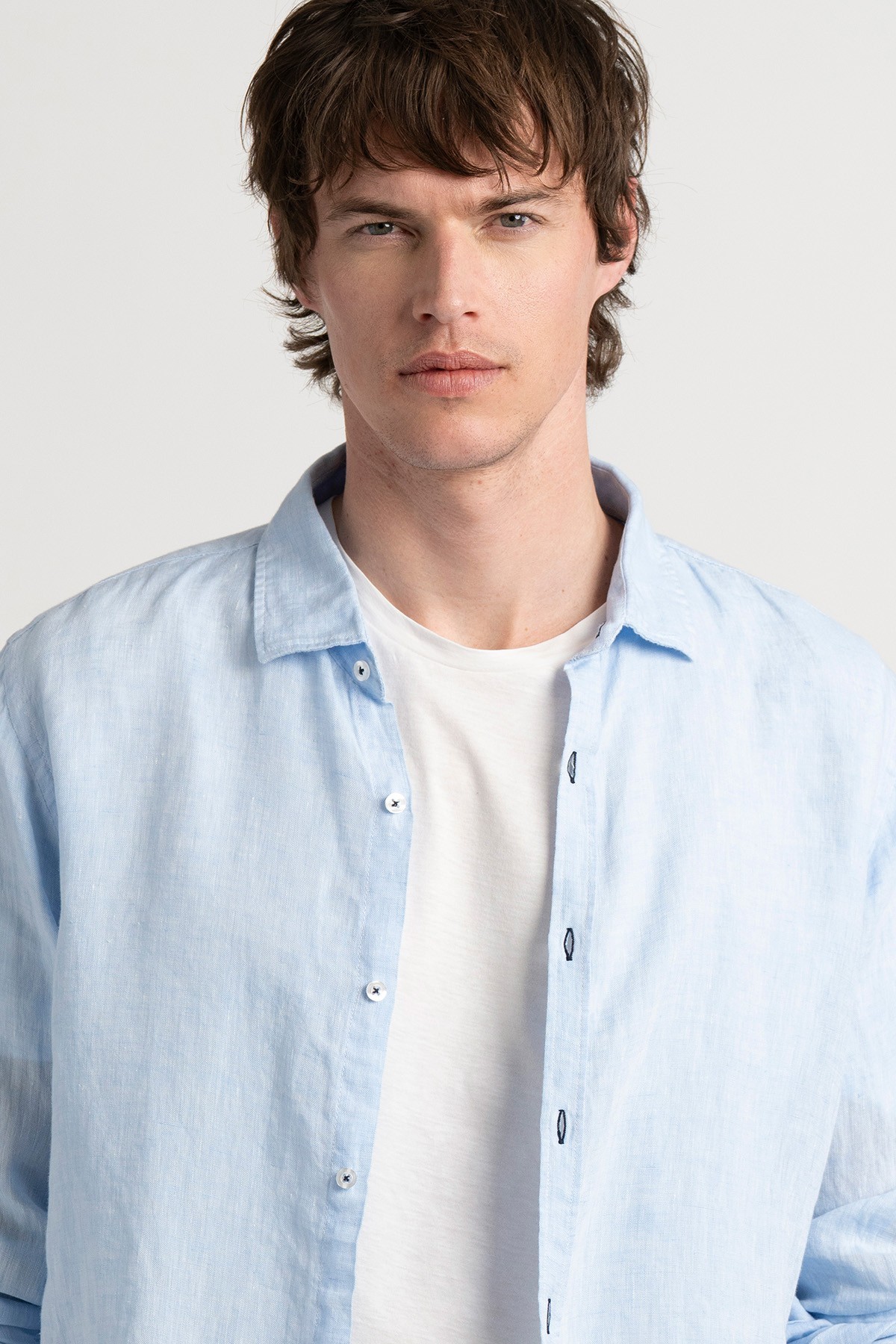 Plain sky blue color long sleeves shirt for men|Quality brand Europann