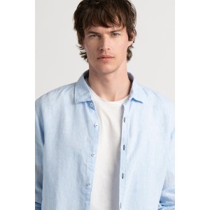 Chemise Homme manches longues unie bleu ciel slimfit|Europann