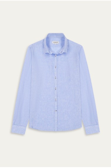 Chemise Homme manches longues unie bleue slimfit|Europann