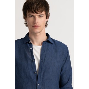 Plain navy blue color long sleeves shirt for men | Quality brand Europann