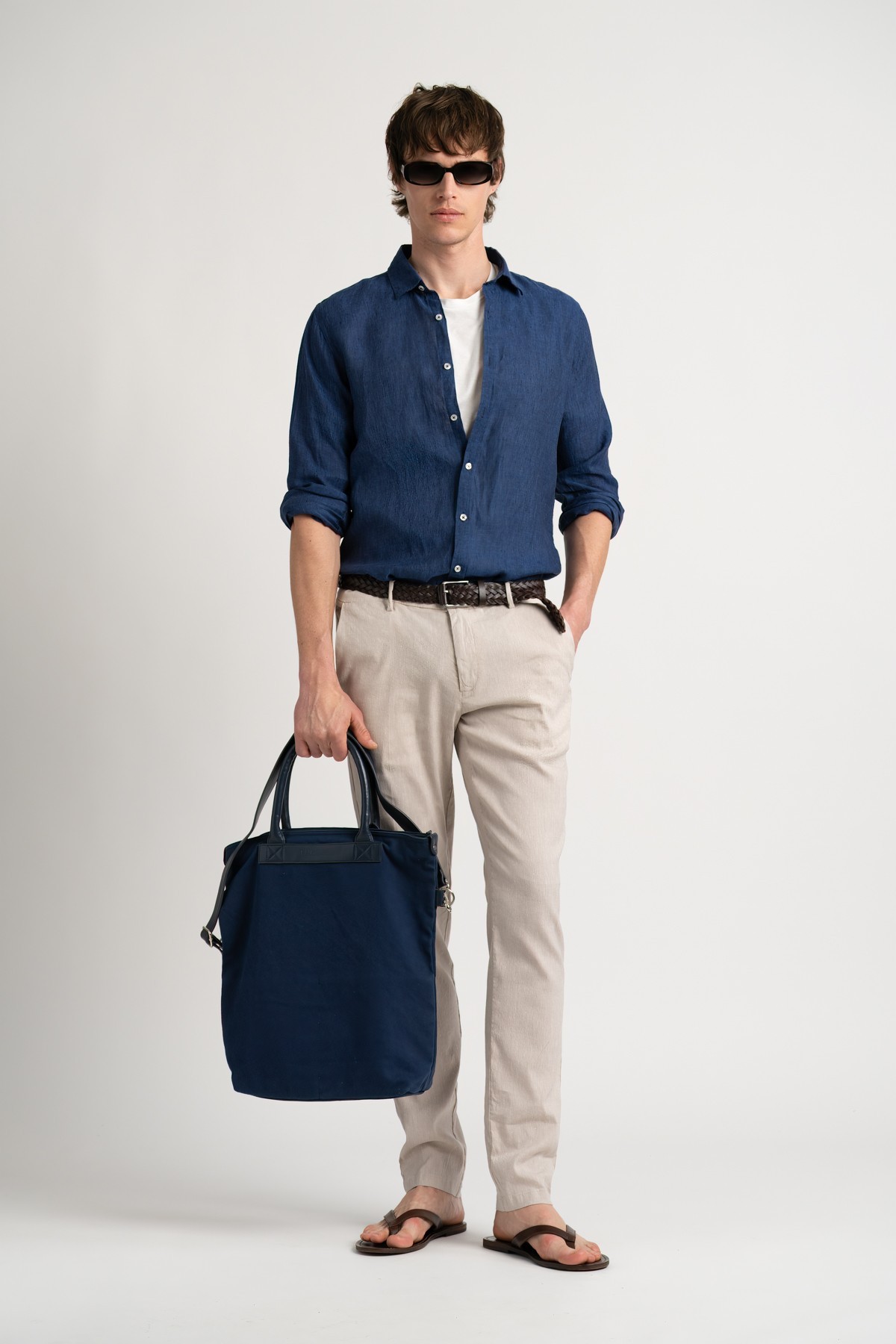 Plain navy blue color long sleeves shirt for men | Quality brand Europann