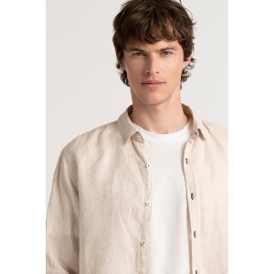 Plain beige color long sleeves shirt for men | Quality brand Europann