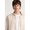 Chemise Homme manches longues unie beige slimfit|Europann