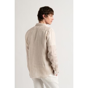 Chemise Homme manches longues unie beige slimfit|Europann