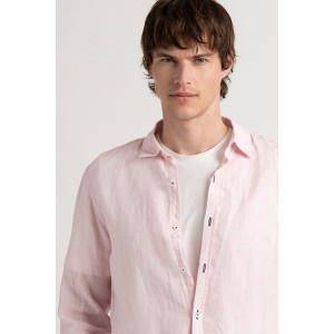 Chemise Homme manches longues unie rose slimfit|Europann