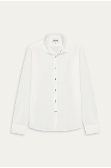 Chemise Homme manches longues unie blanche slimfit|Europann