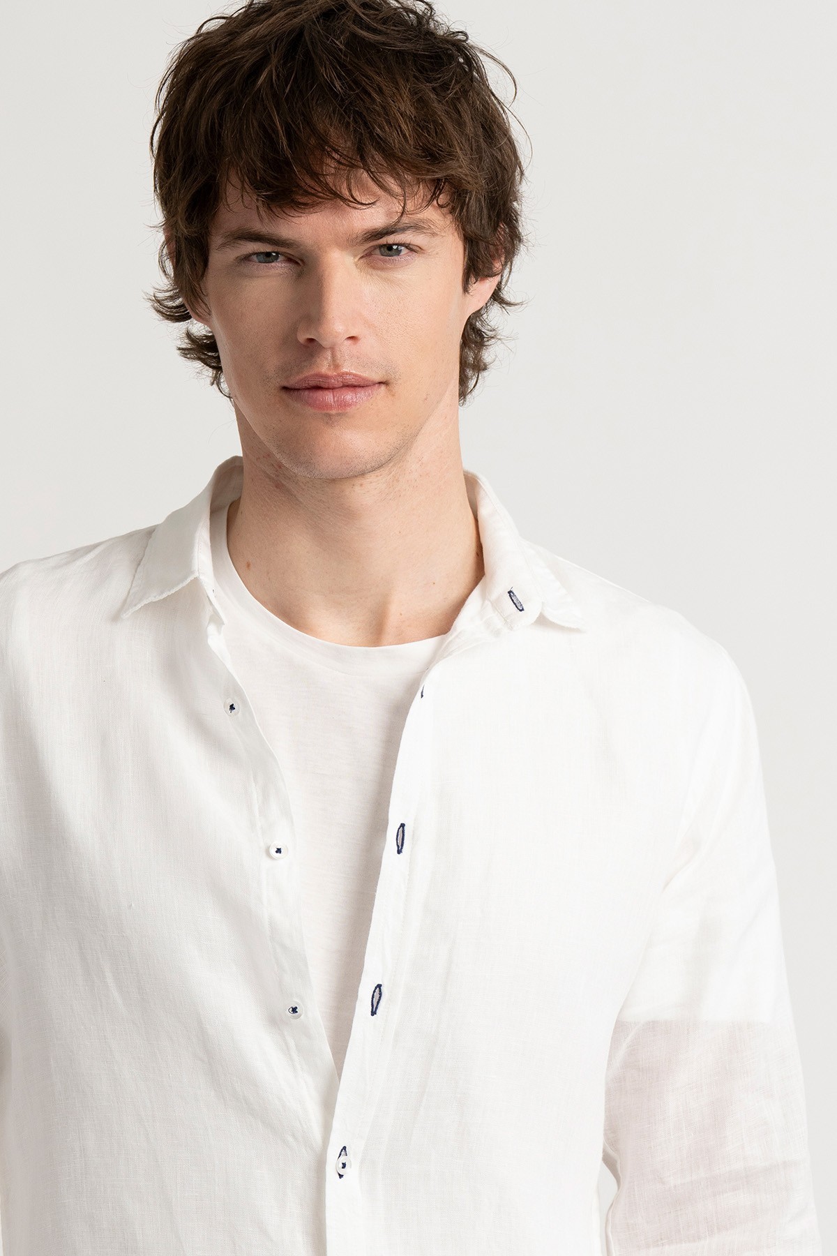 Plain white color long sleeves shirt for men | Quality brand Europann