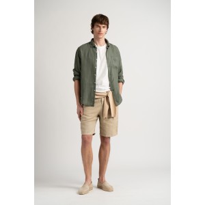 DIVA - Plain linen shirt bronze