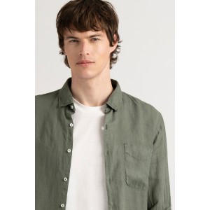 DIVA - Plain linen shirt bronze