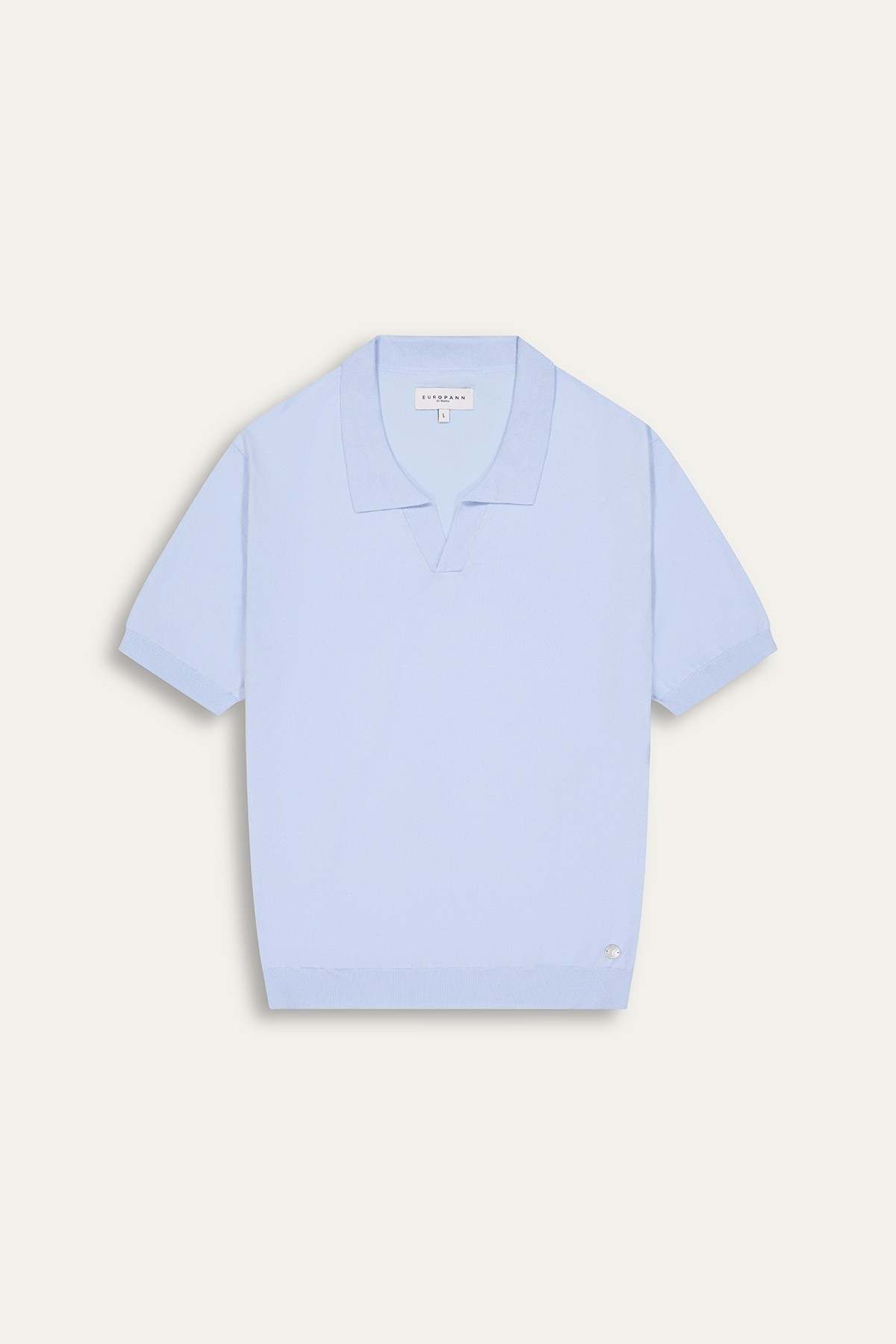 CORY - Fine knit sky blue polo