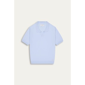 CORY - Fine knit sky blue polo