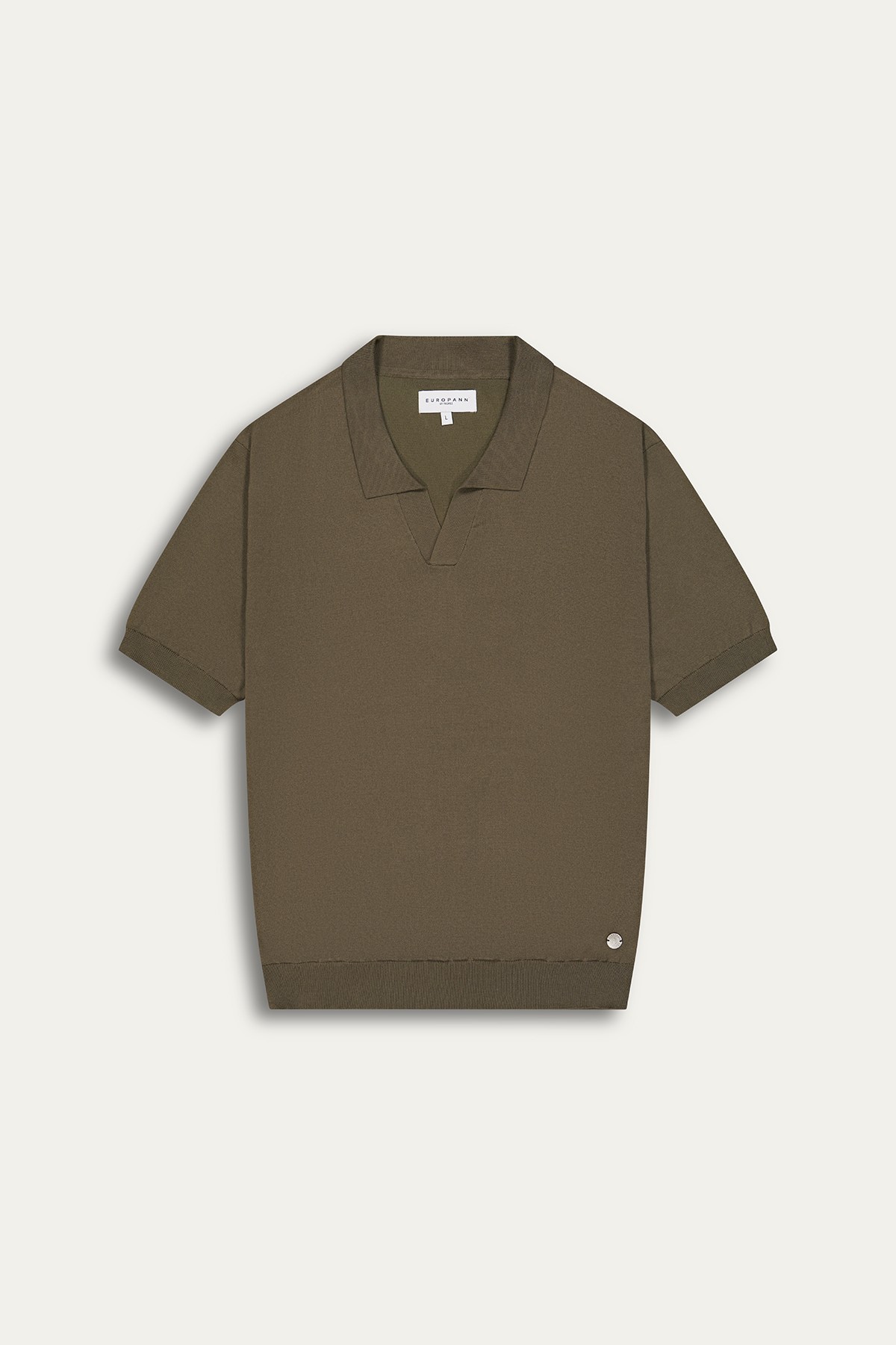 CORY - Fine knit khaki polo