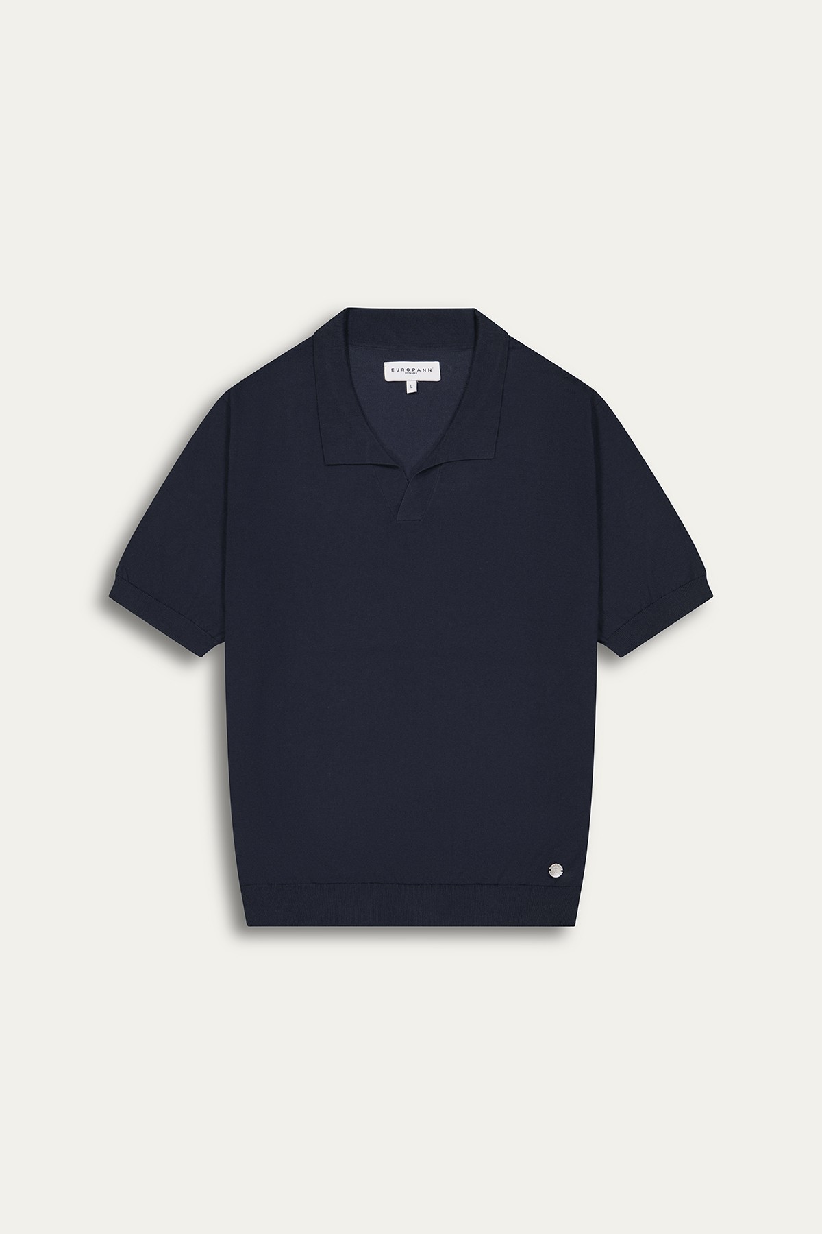 CORY - Fine knit navy polo