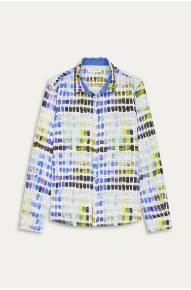 Chemise couleurs pantone Ross blanche en lin|Marque de qualité - Europann