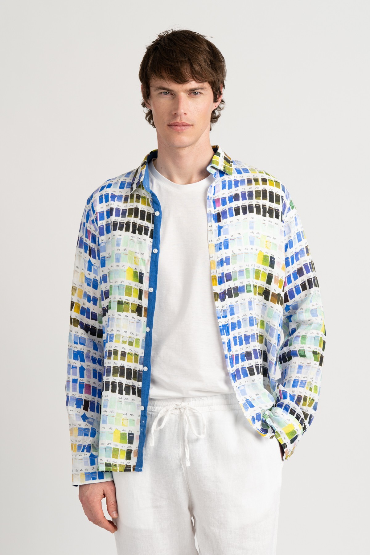 White pantone linen shirt Ross|  Quality brand Europann 