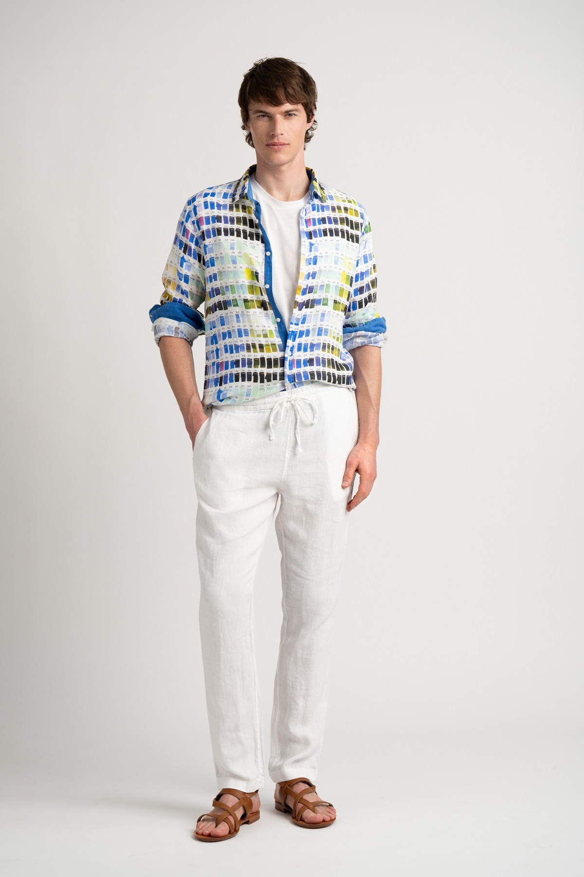 White pantone linen shirt Ross|  Quality brand Europann 