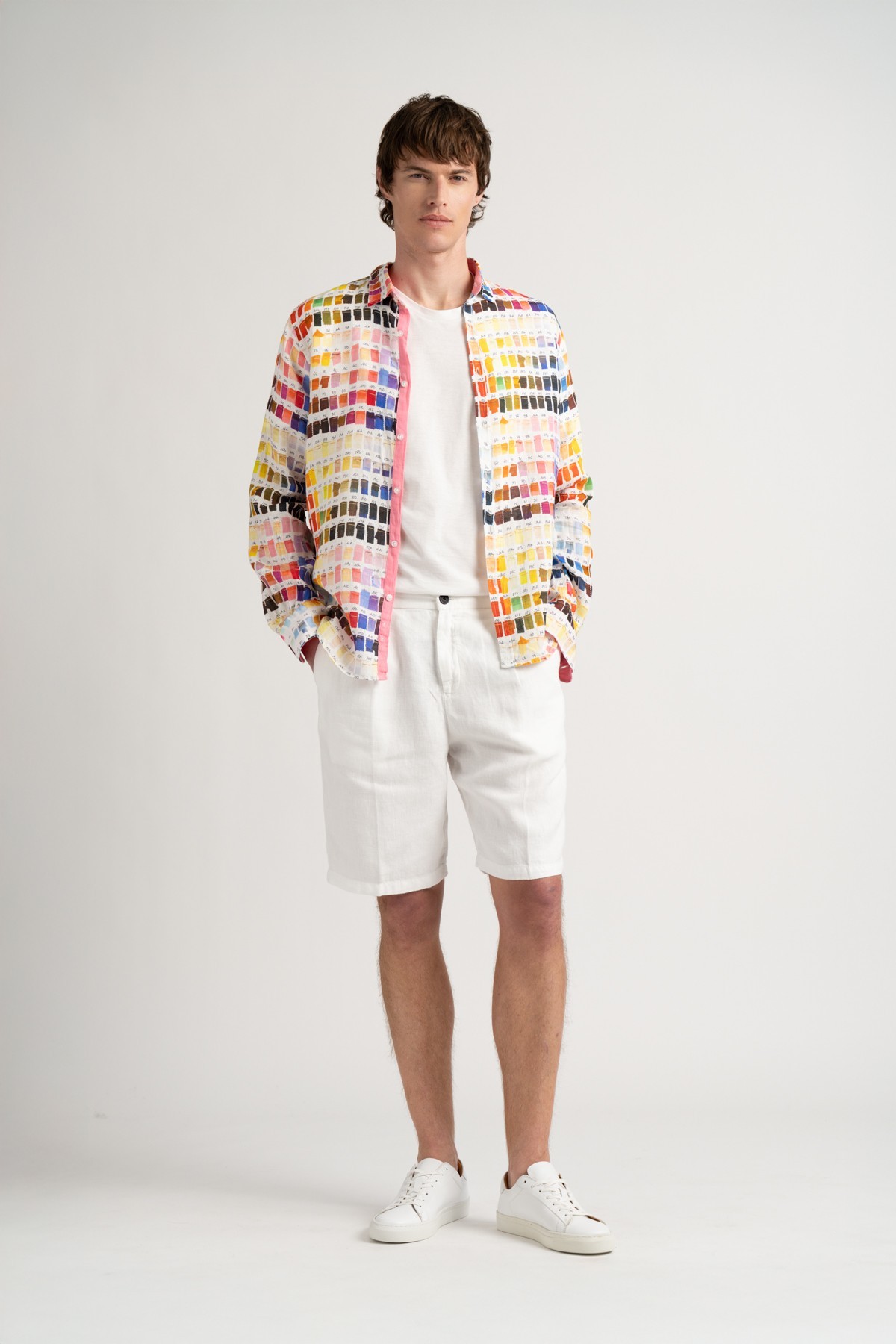 Chemise couleurs pantone Ross rose en lin|Marque de qualité - Europann