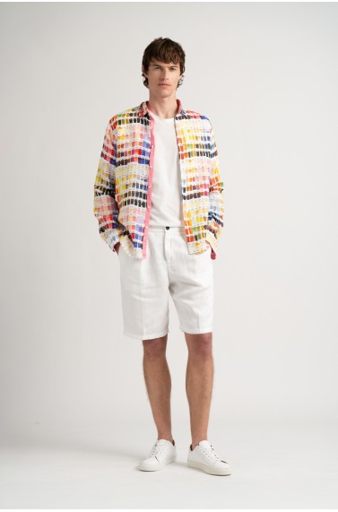 Chemise couleurs pantone Ross rose en lin|Marque de qualité - Europann